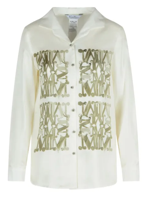 Max Mara Seidenhemd mit Monogramm-Print