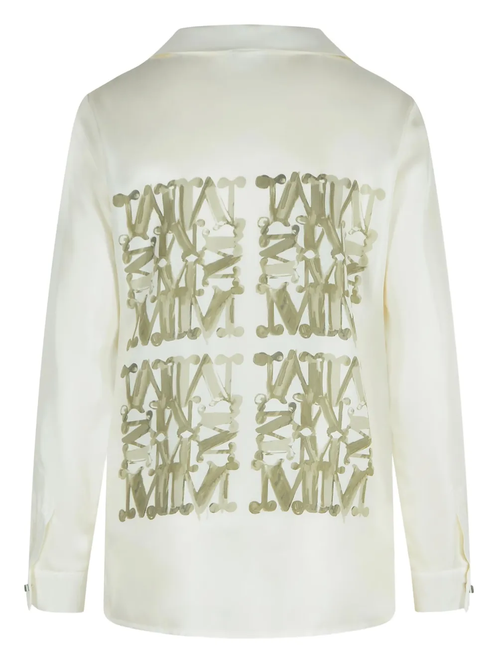 Max Mara Zijden blouse met monogramprint Wit