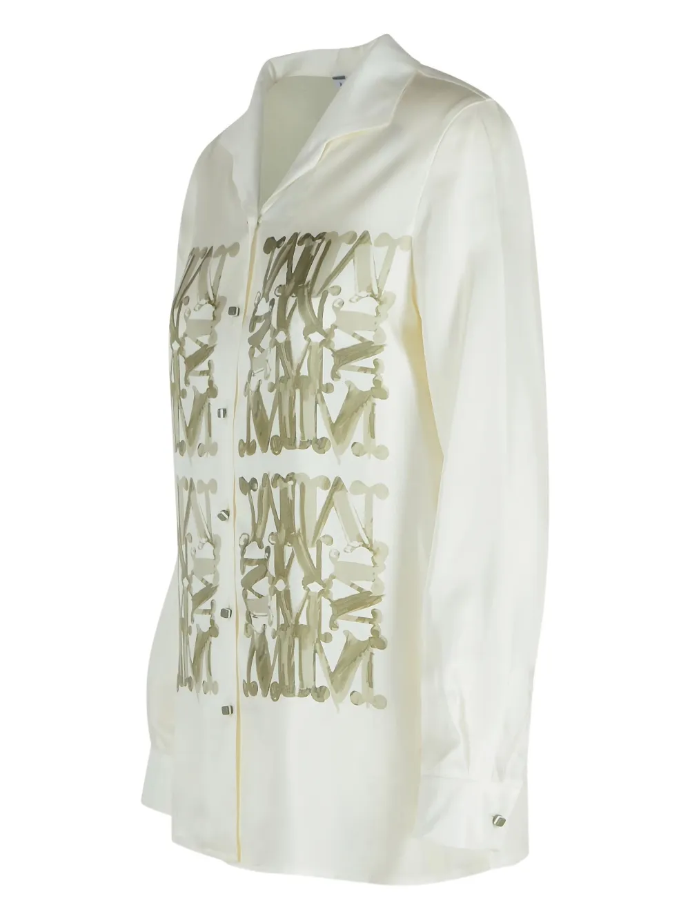  Max Mara Monogram-print Silk Shirt - White 