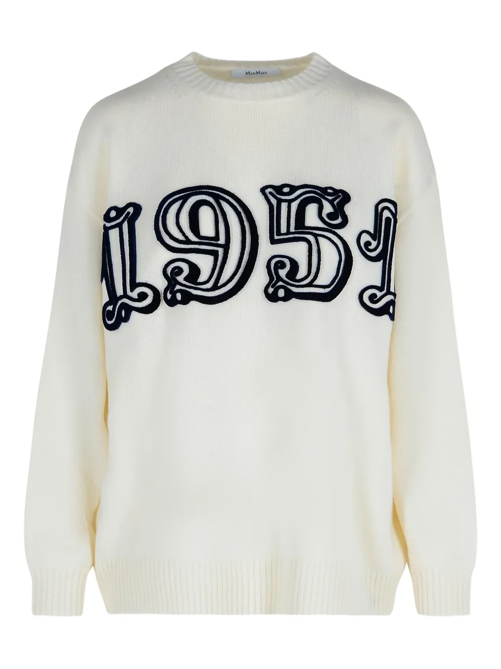 Max Mara Sweater met ronde hals en logo Wit
