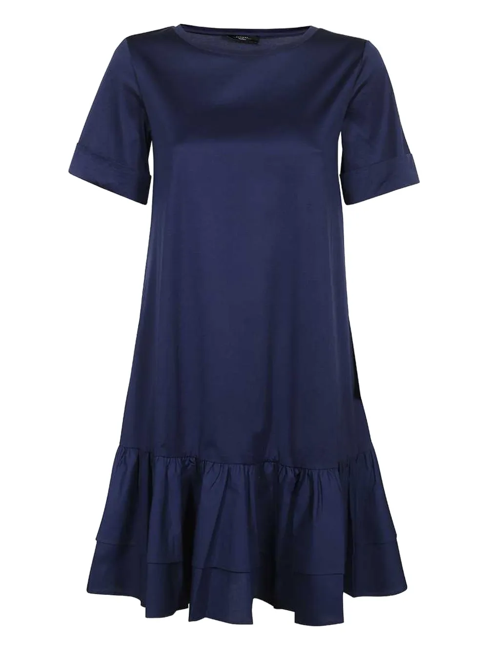 Weekend Max Mara ruffled cotton mini dress Blauw