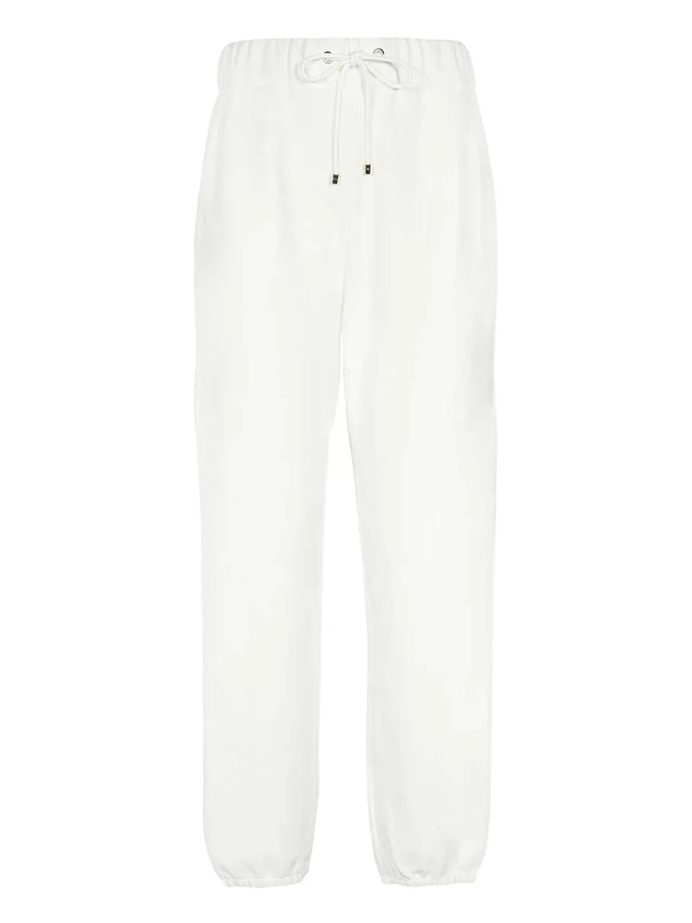 Max Mara Elasticated-cuff Drawstring Trousers In White