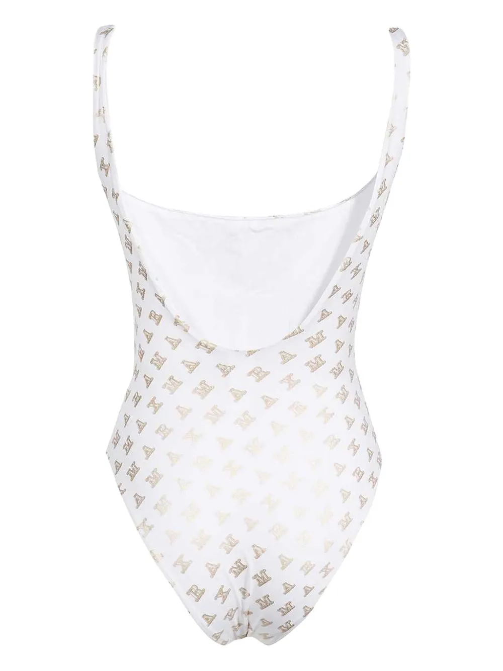 Max Mara logo-print swimsuit Wit