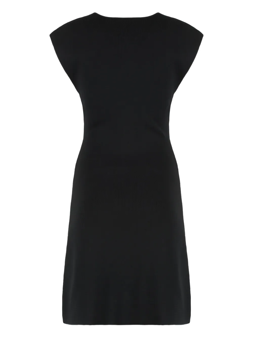 Yves Salomon cut-out ribbed knit mini dress - Zwart