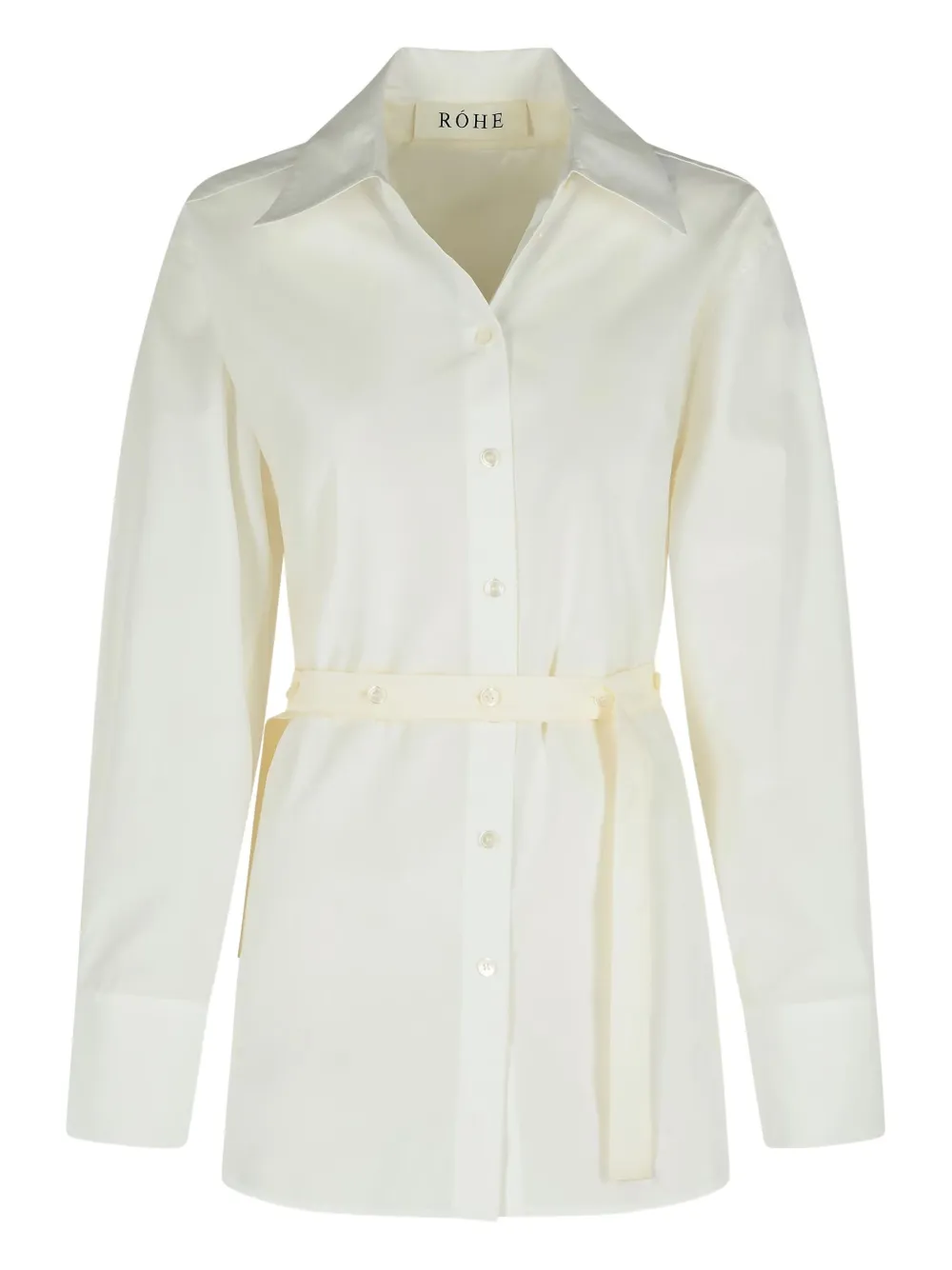Rohe Silk-insert Belted Vest-shirt In Neutral