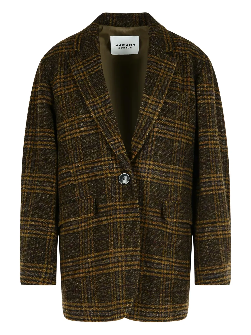 ISABEL MARANT Geruit jack met puntige revers Groen