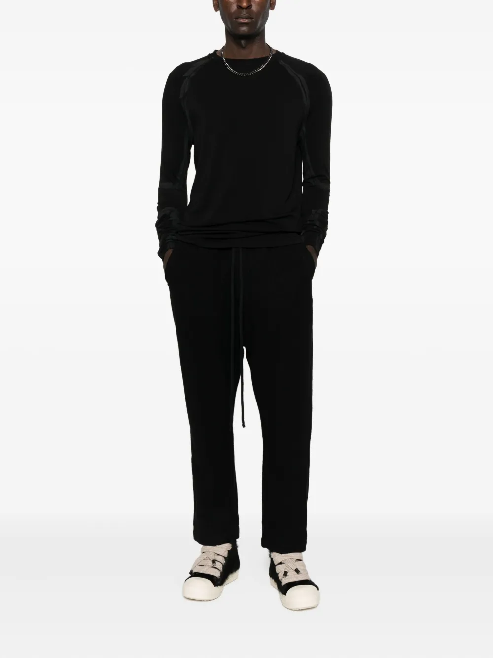 Thom Krom panelled long-sleeve sweater - Zwart