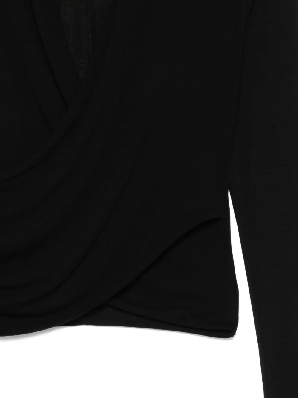 Thom Krom Wrap-front Long-sleeve Top In Black