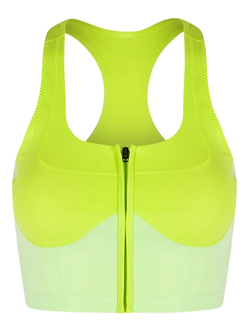 adidas by Stella McCartney two-tone zip-front sports bra | Green | Image 1