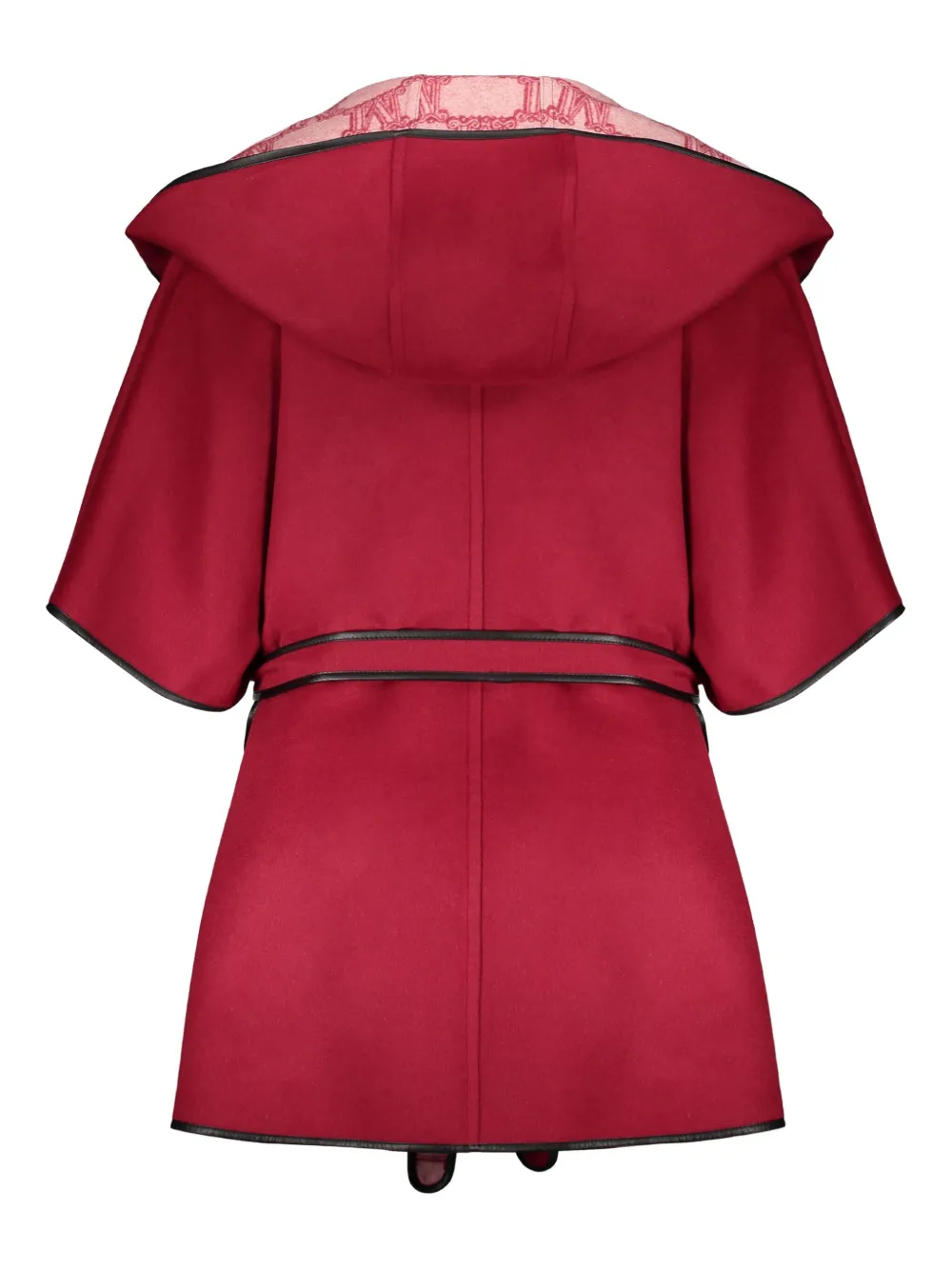 Max Mara hooded belted cape Rood