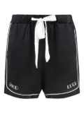 MR. SATURDAY piped-trim silk shorts - Black