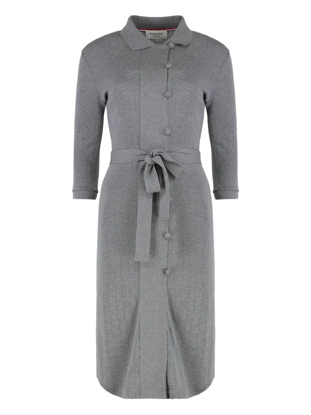 Thom Browne knitted shirt-collar dress - グレー Thom Browne knitted shirt-collar dress - グレー