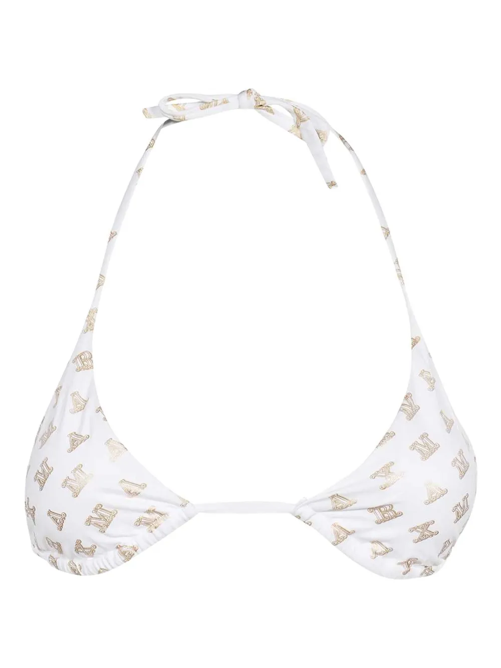 Max Mara logo-print triangle bikini top - ホワイト Max Mara logo-print triangle bikini top - ホワイト