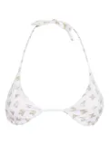 Max Mara logo-print triangle bikini top - White