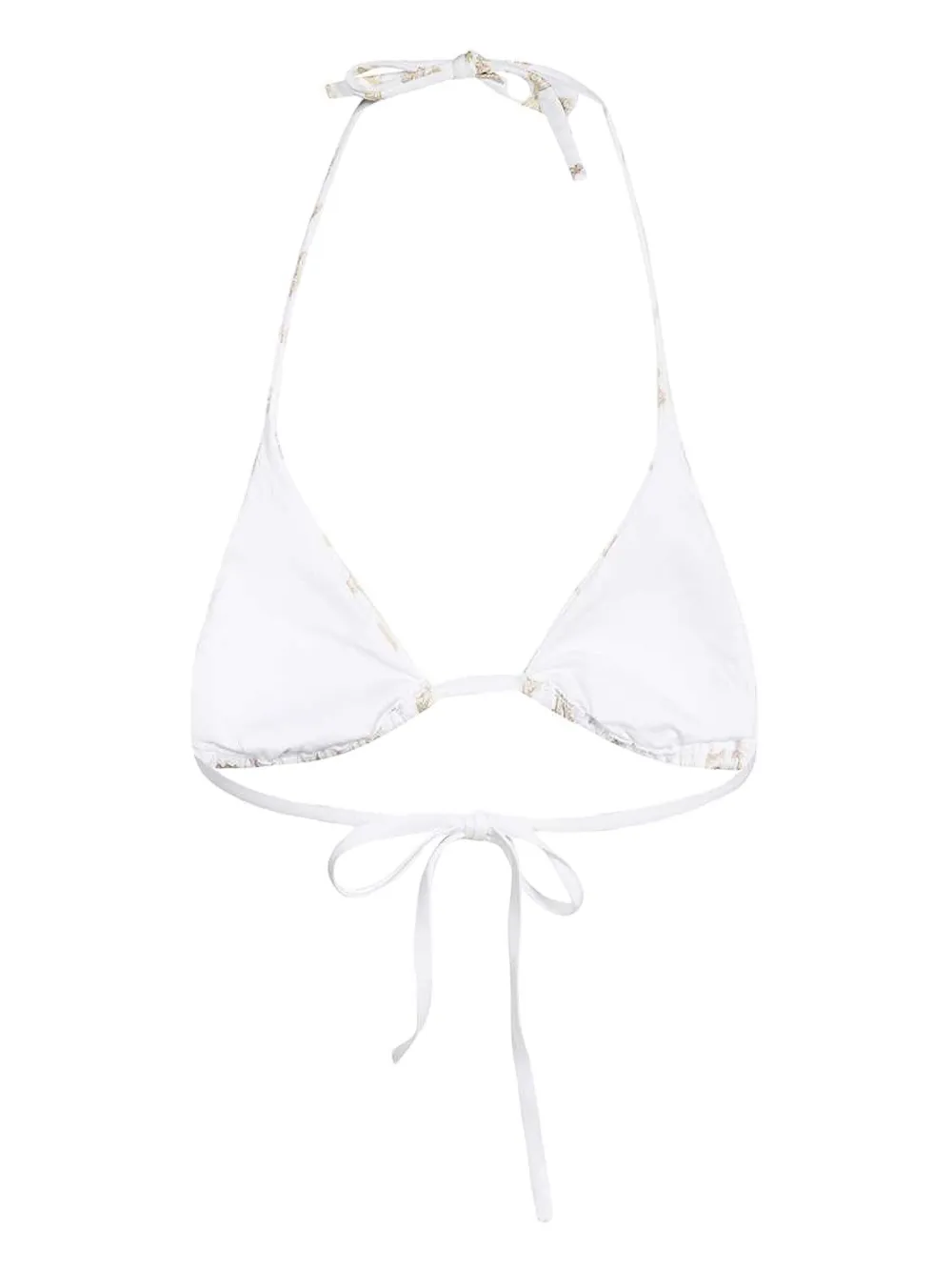 Max Mara logo-print triangle bikini top Wit