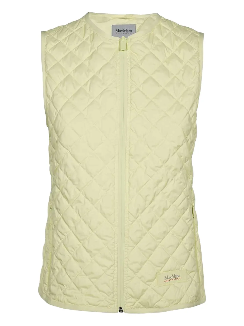 Max Mara logo-patch quilted gilet Geel