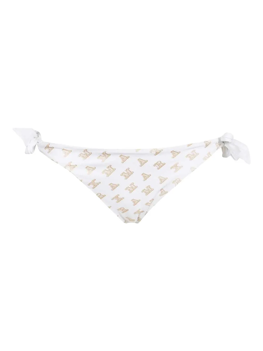 Max Mara logo-print side-tie bikini bottoms - ホワイト Max Mara logo-print side-tie bikini bottoms - ホワイト