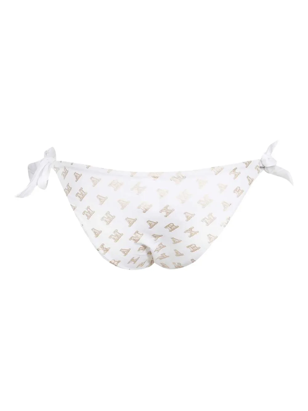 Max Mara logo-print side-tie bikini bottoms Wit