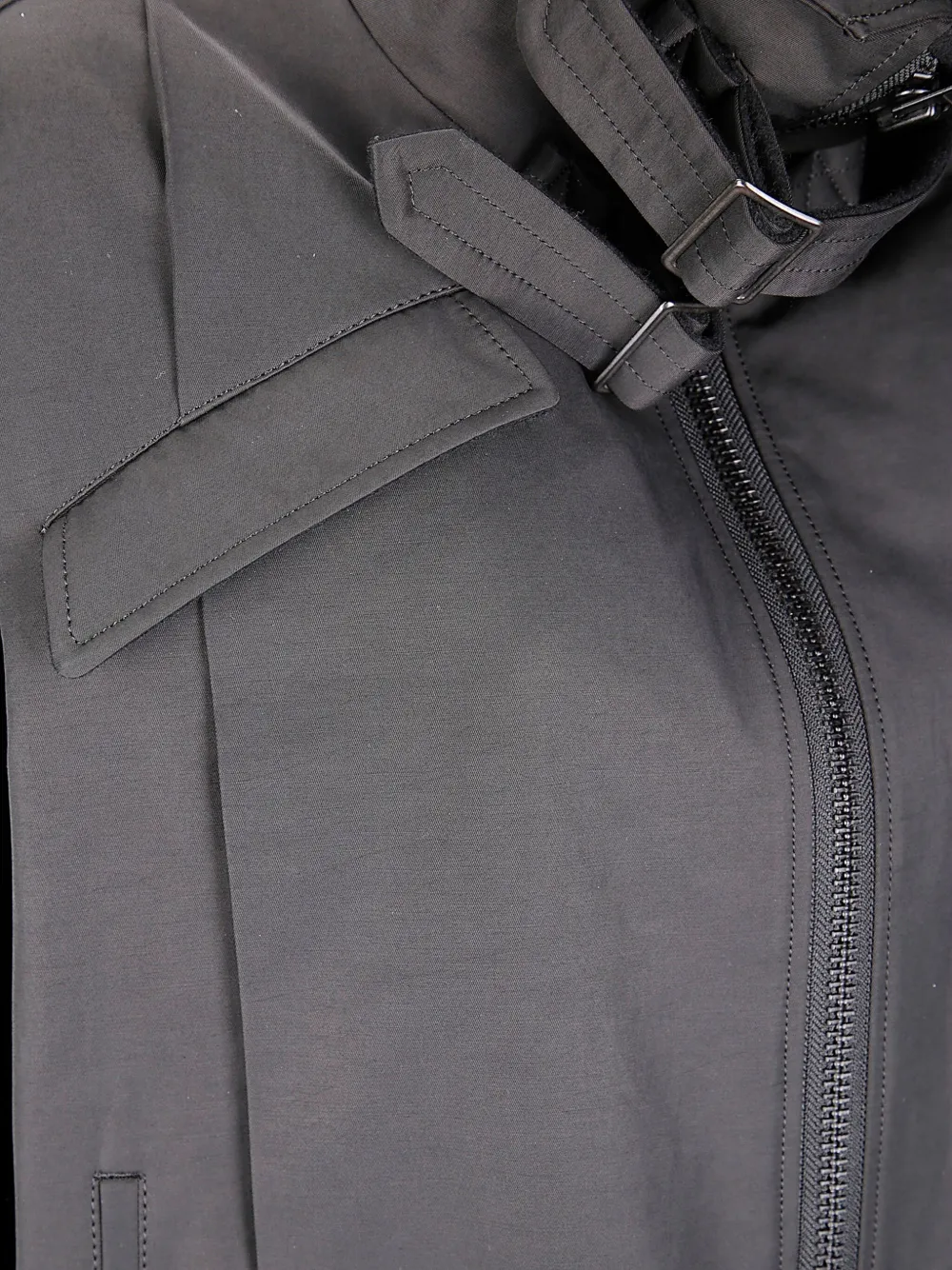 Yohji Yamamoto Gelaagd twill jack Zwart