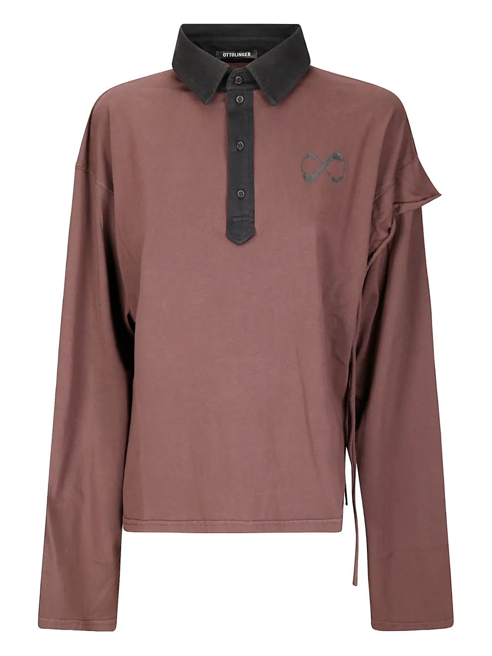 Ottolinger eyes-print polo top | Brown | Image 1