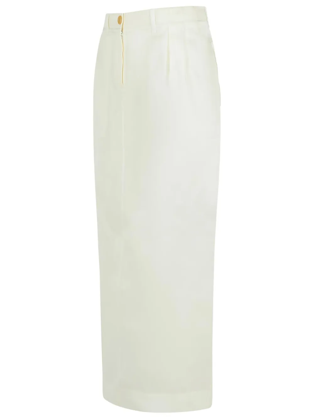 KHAITE Lucian zijden kokerrok Beige