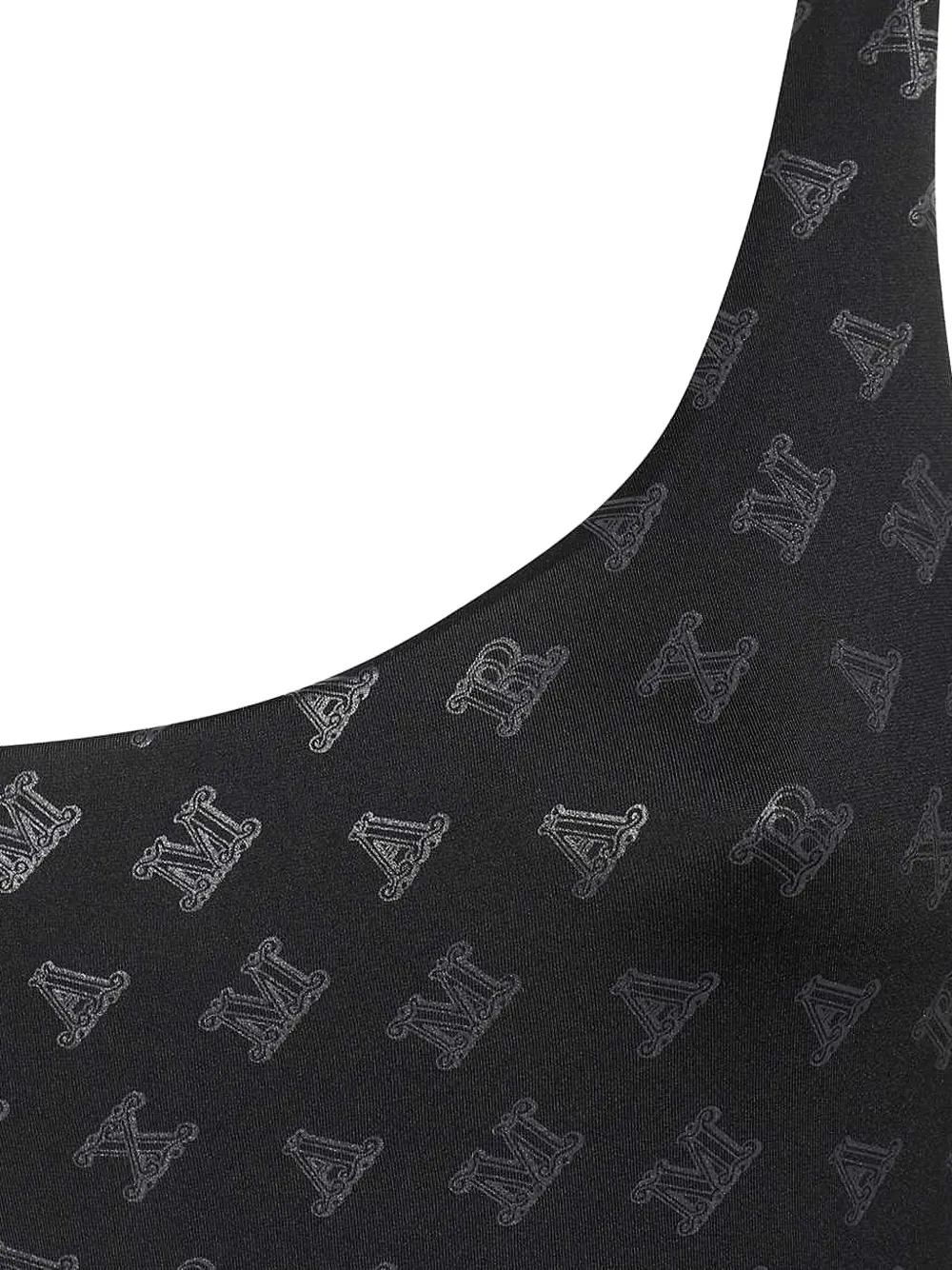 Max Mara logo-print swimsuit Zwart