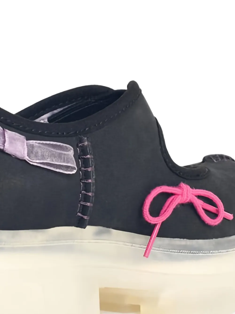 Ugg Mary Jane Flats With Translucent Sole And Decorative Bows In Black