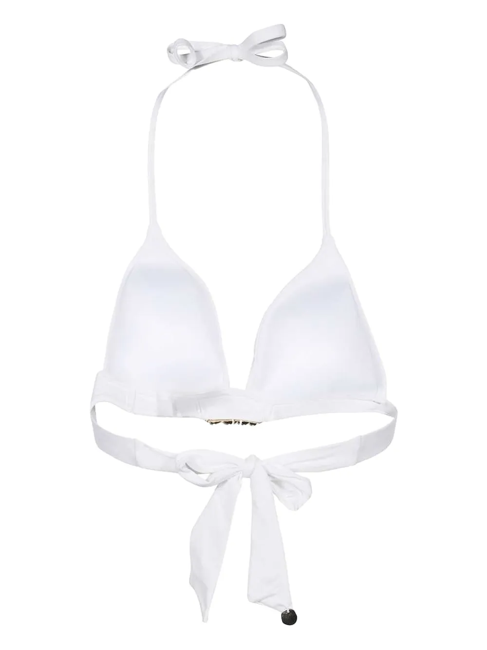 Max Mara logo-plaque triangle bikini top Wit
