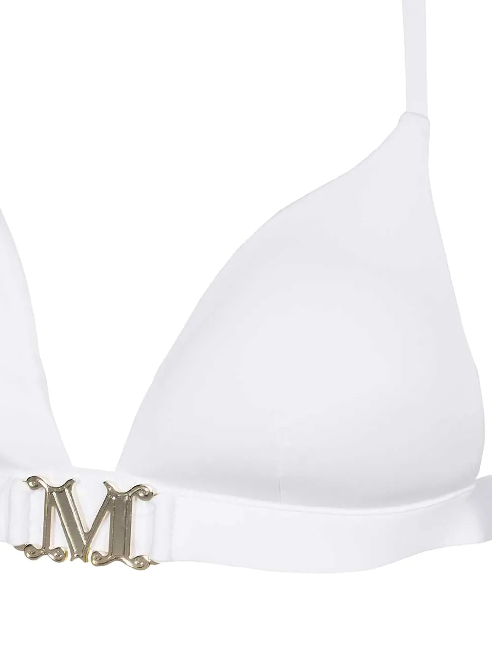 Max Mara logo-plaque triangle bikini top Wit