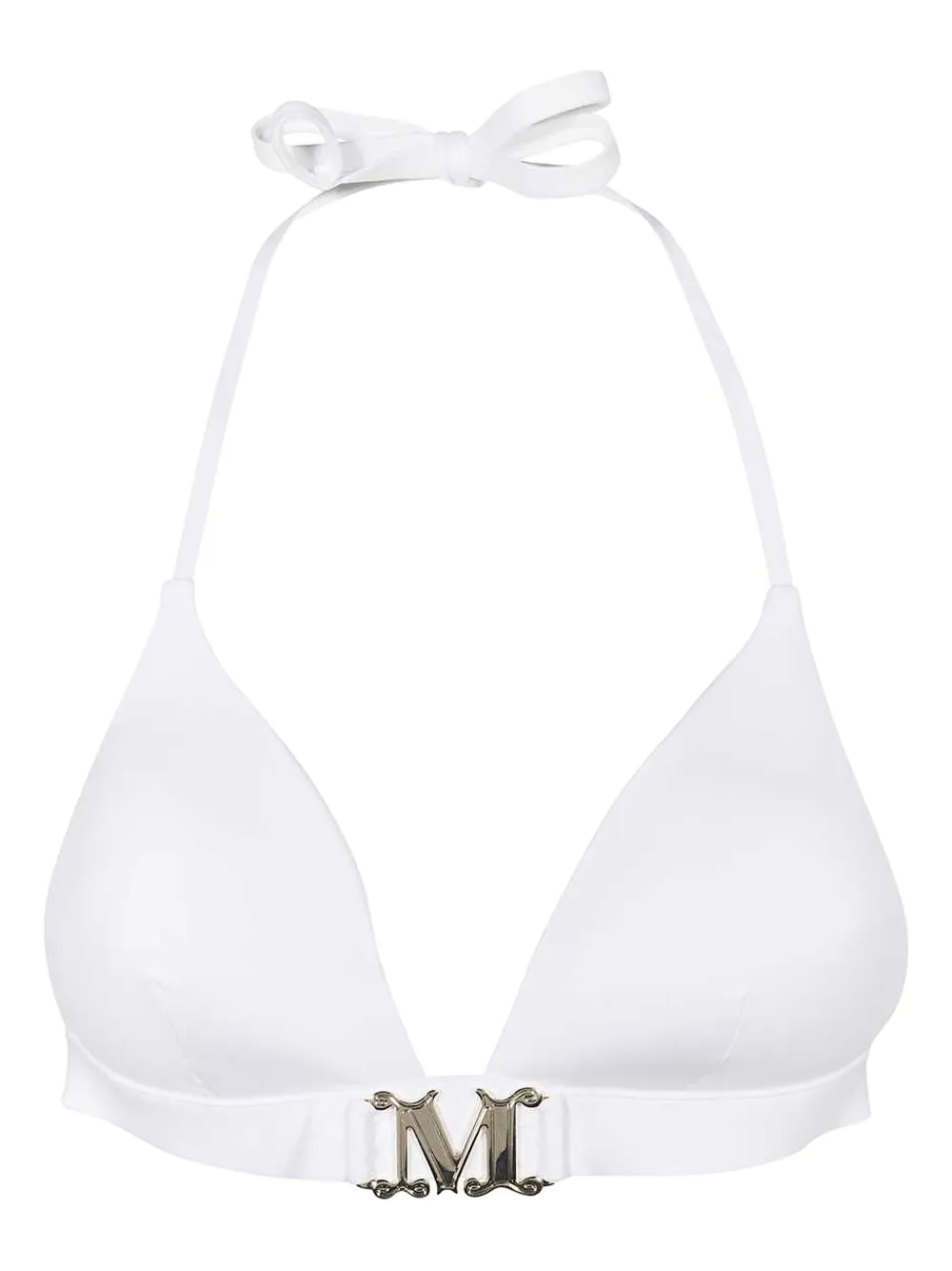 Max Mara logo-plaque triangle bikini top Wit