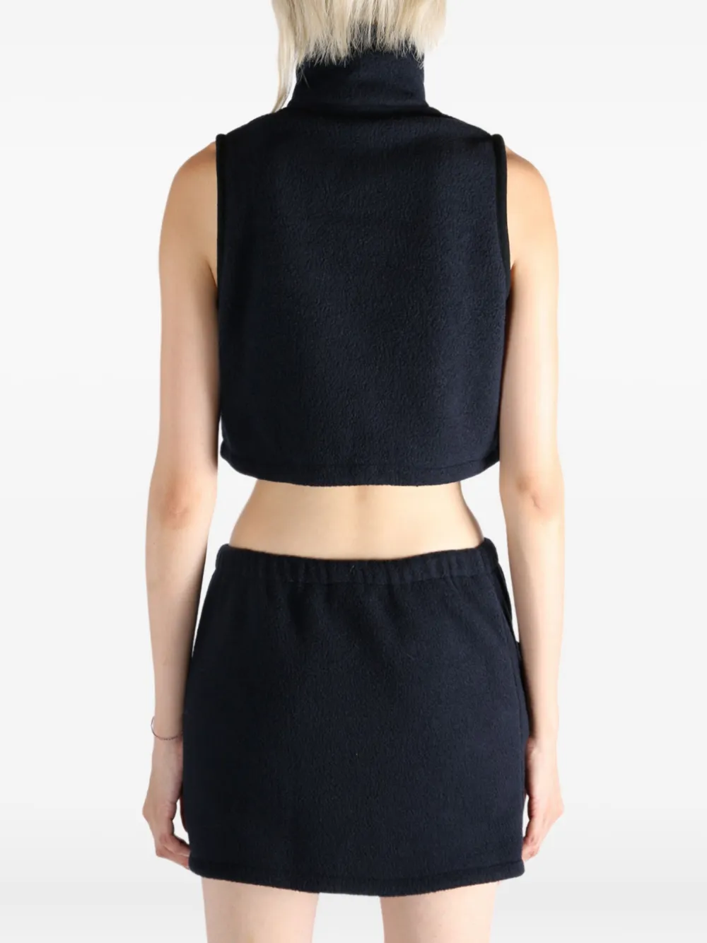 Miu zip-up fleece waistcoat Blauw