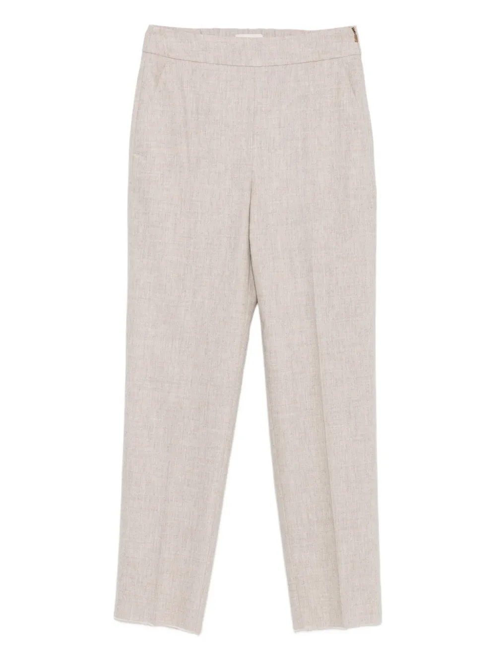Agnona Pull-on Raw-cut Trousers In Neutral