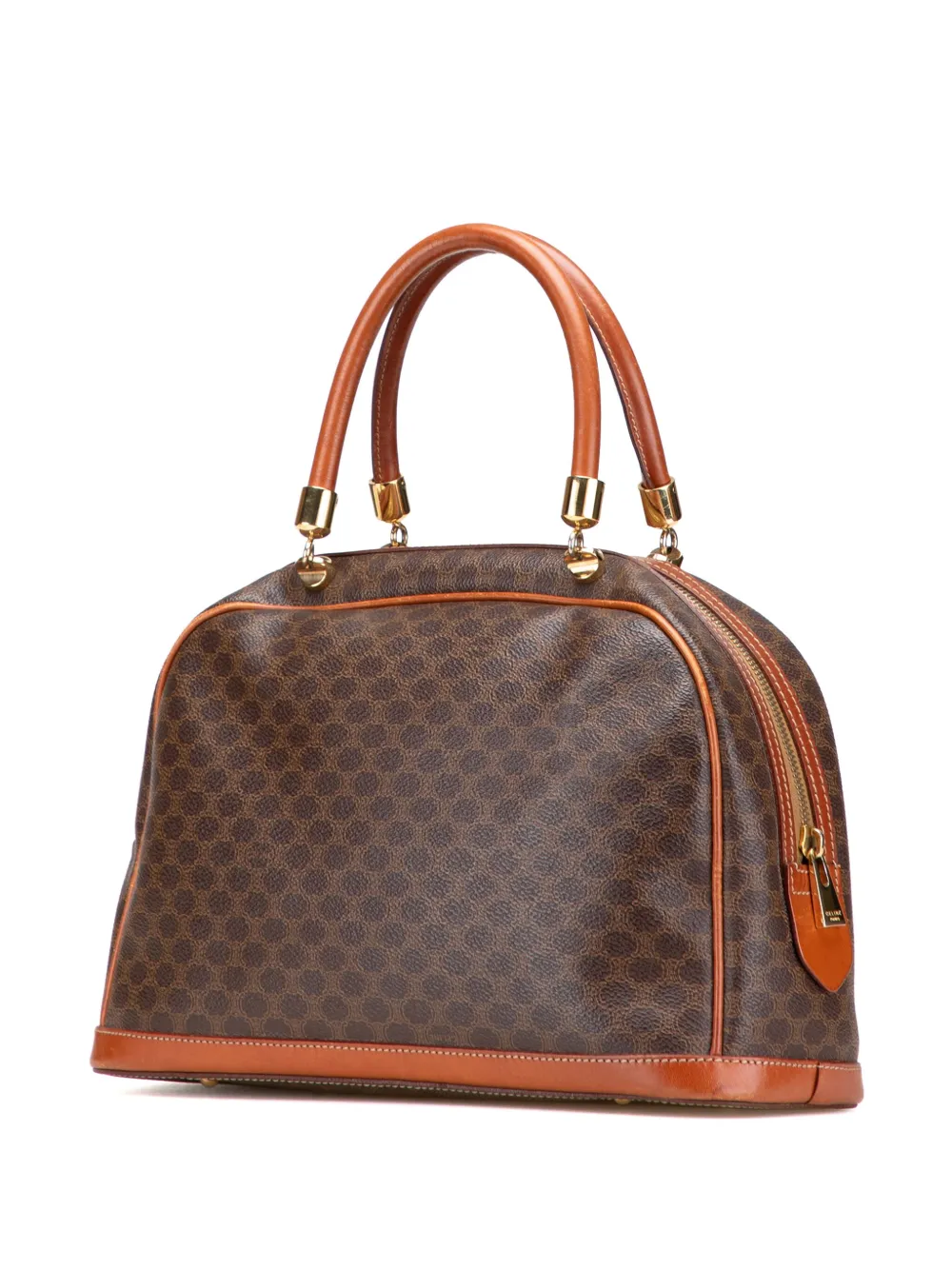 Pre-owned Celine 2000-2025 Macadam Coated Canvas Handbag In Brown
