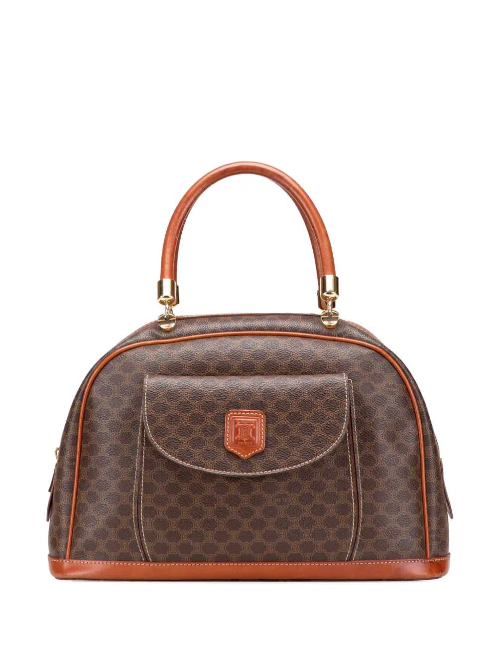 Pre-owned Celine 2000-2025 Macadam Coated Canvas Handbag In Brown