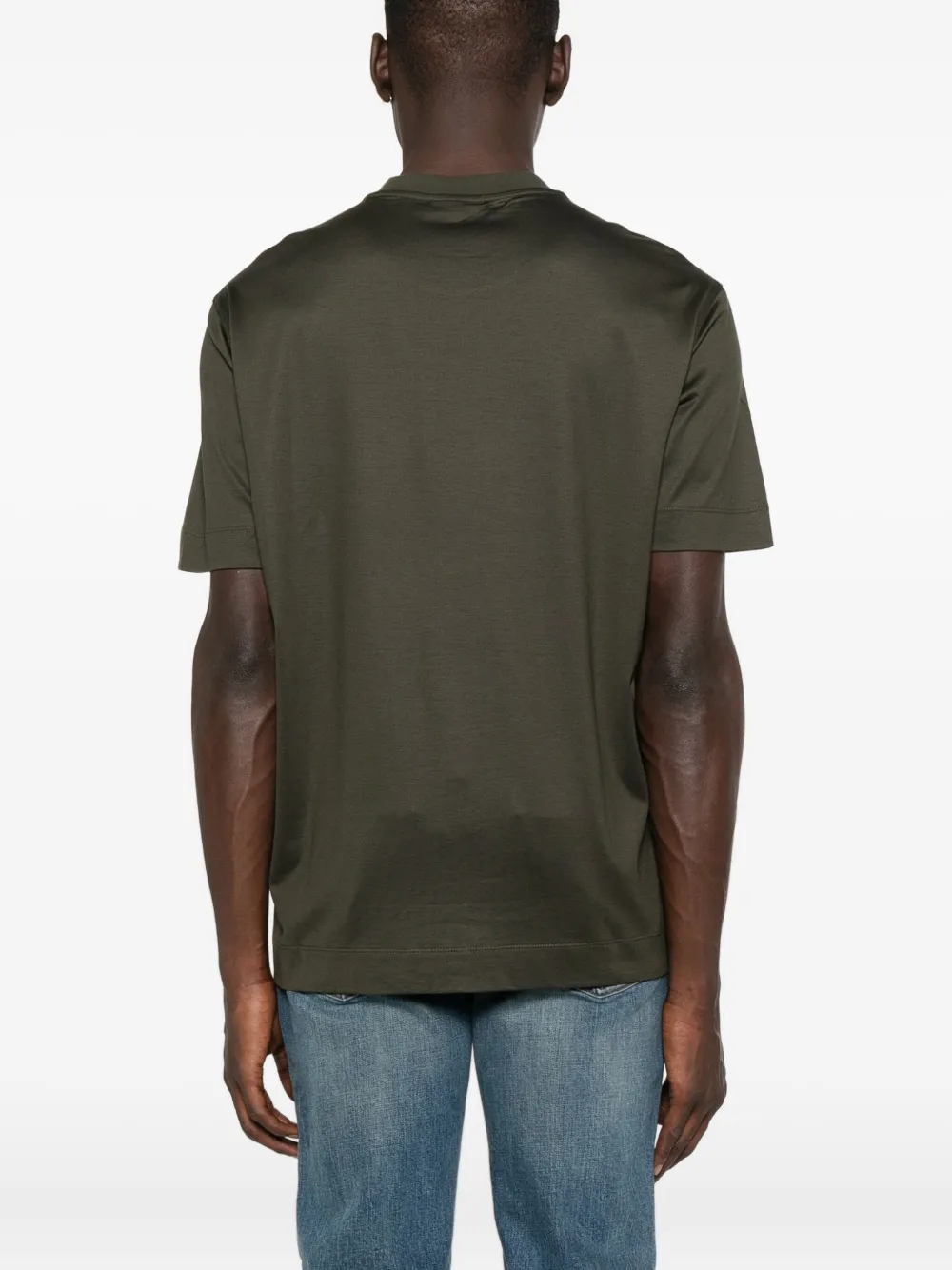 Emporio Armani Logo-print Cotton T-shirt In Brown