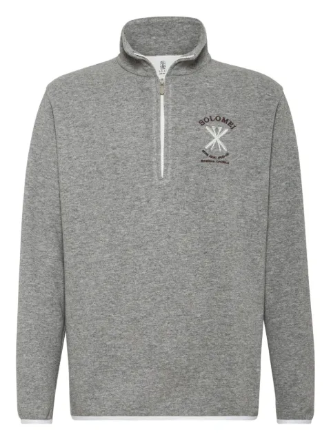 Brunello Cucinelli sweat brodé à col zippé