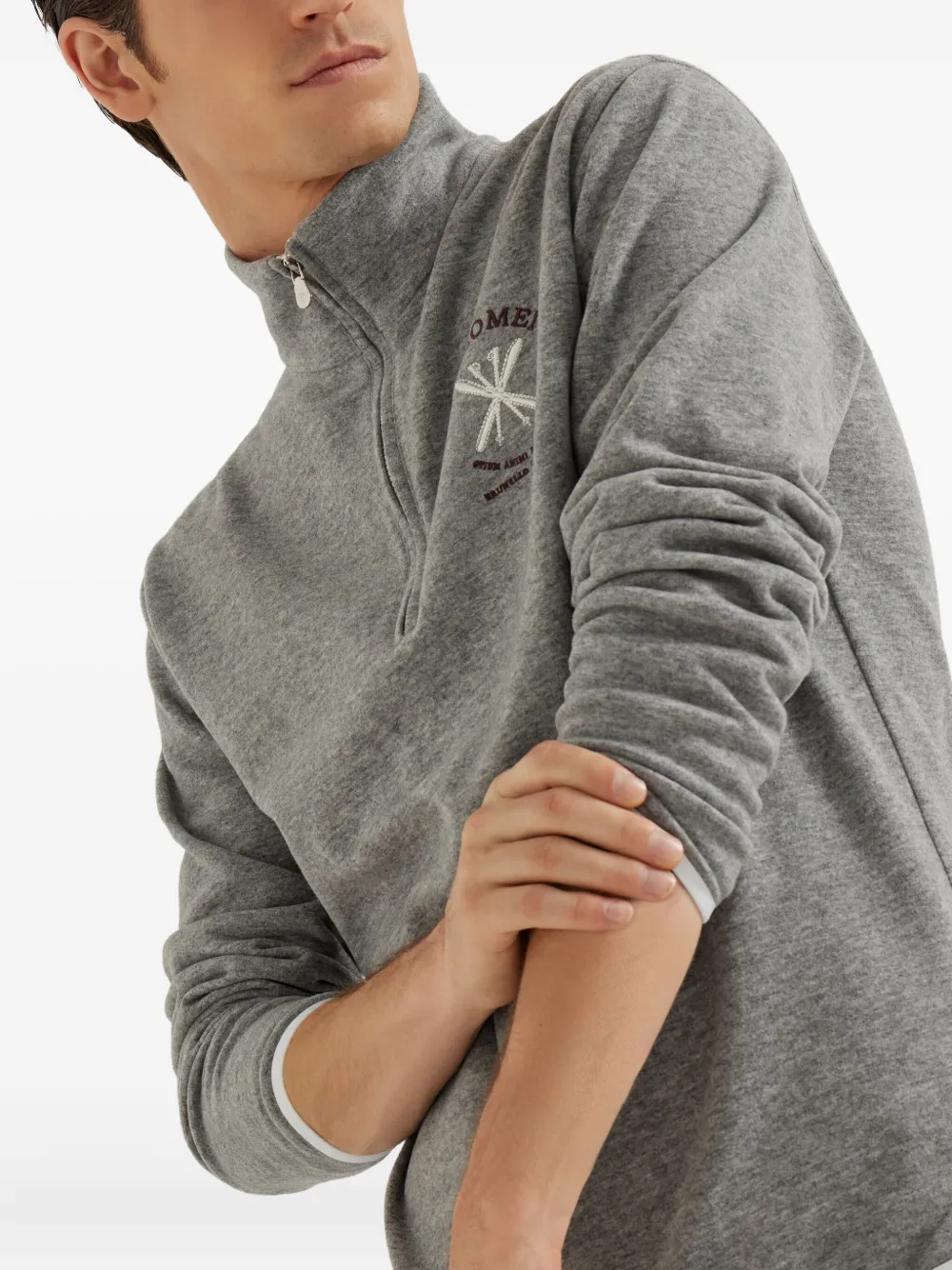 Brunello Cucinelli Sweater met borduurwerk Grijs