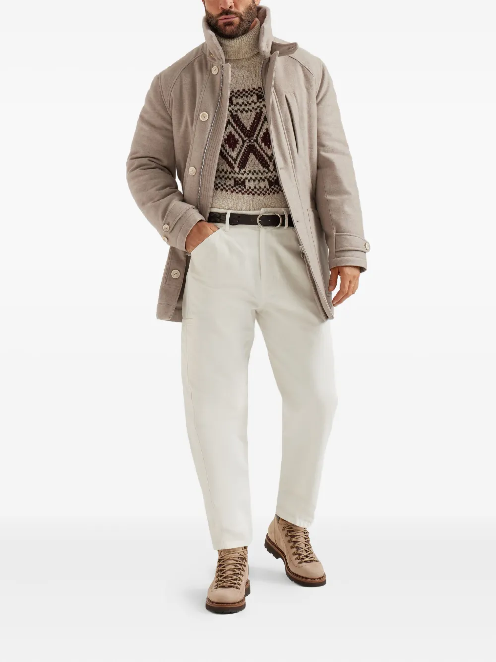 Brunello Cucinelli utility-pocket gabardine trousers - Beige