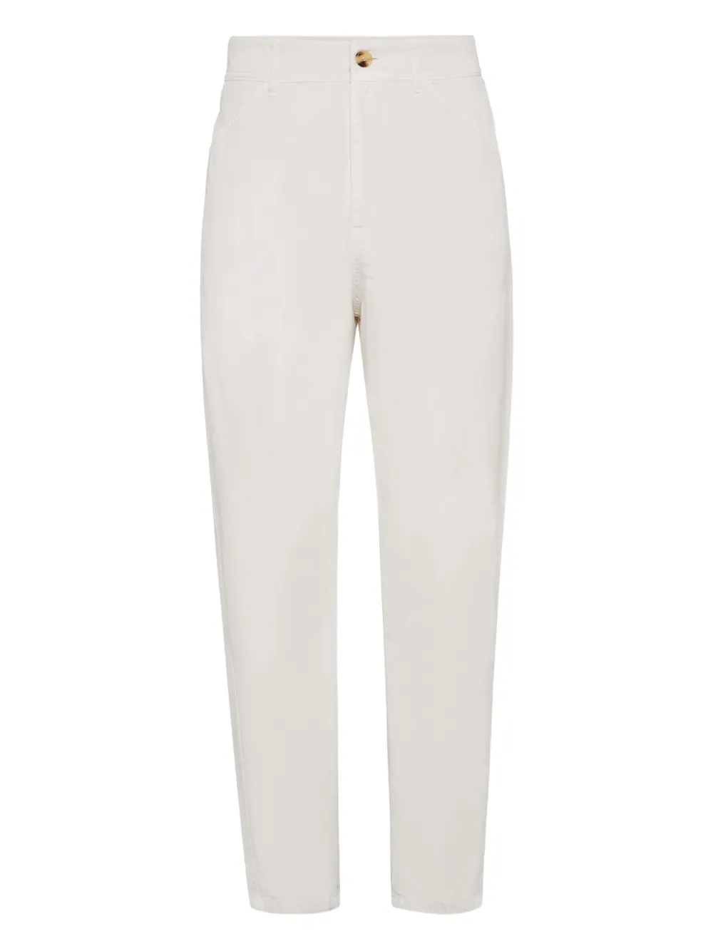 Brunello Cucinelli Gabardine broek met cargo zak Beige