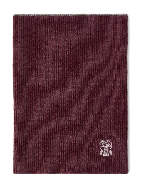 Brunello Cucinelli cuello de canalé con logo bordado