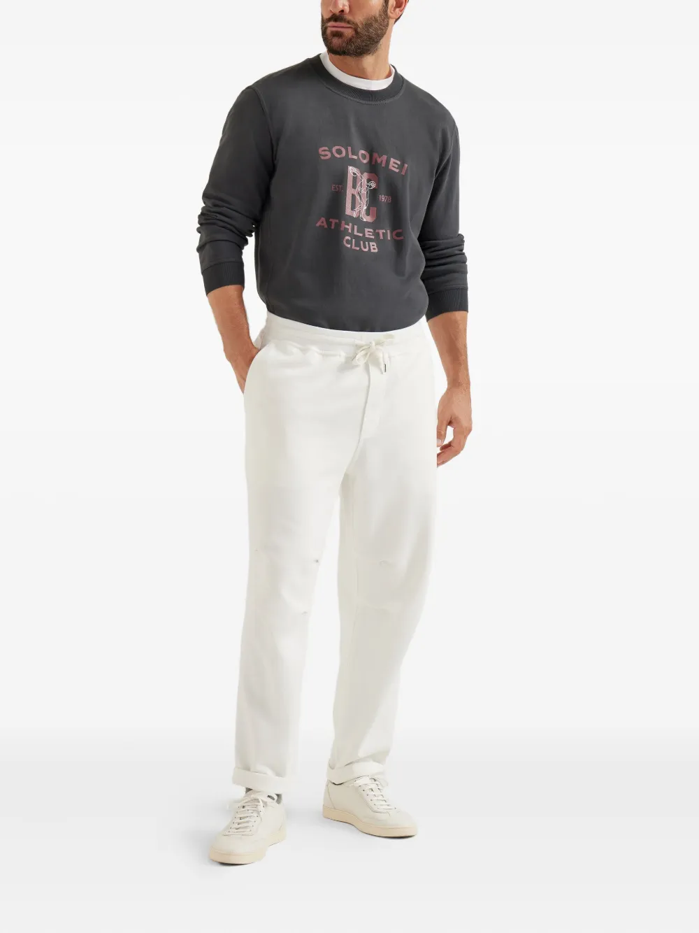 Brunello Cucinelli Solomei Athletic-Club print sweatshirt - Grijs