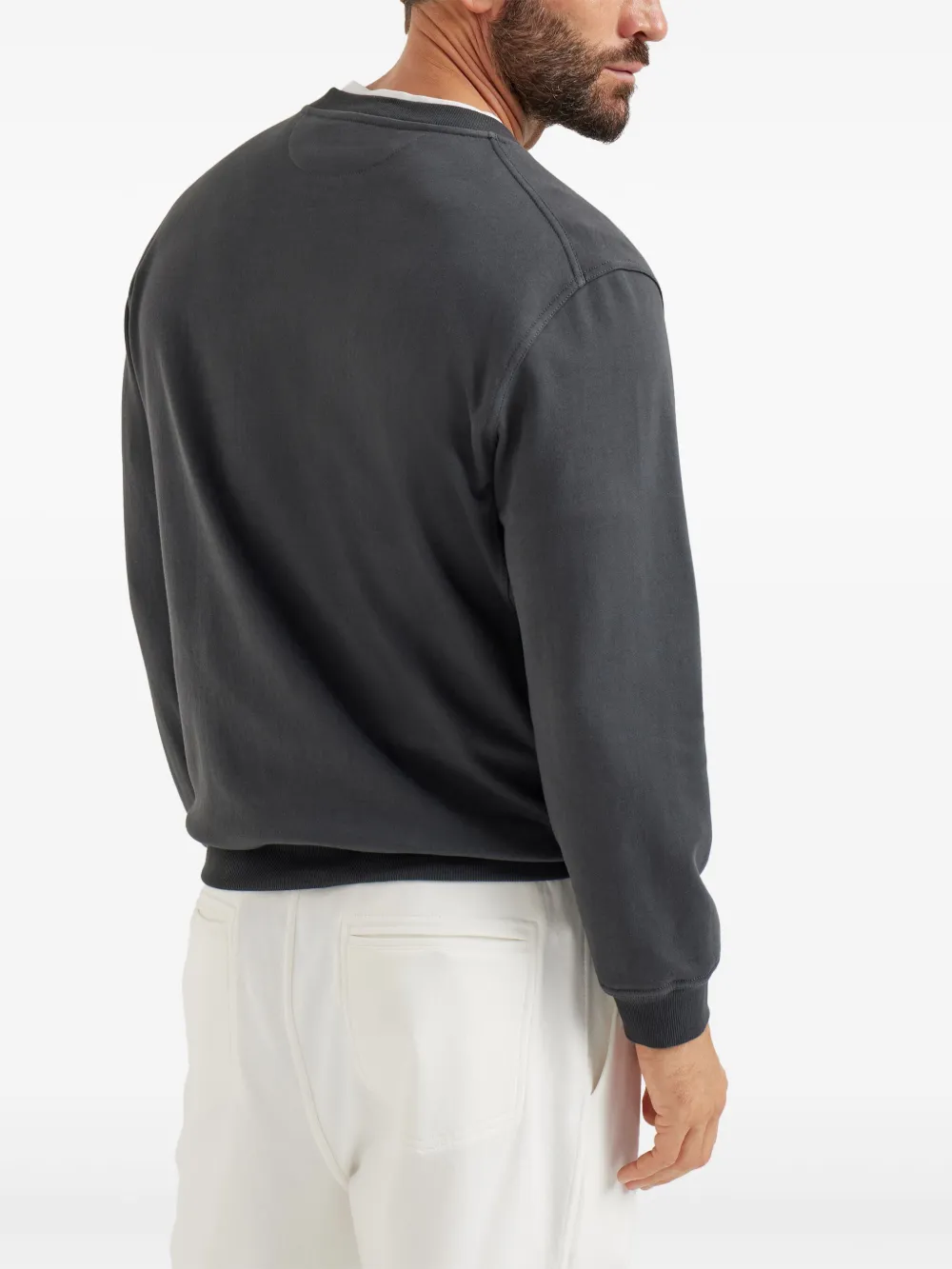 Brunello Cucinelli Solomei Athletic-Club sweater met print Grijs