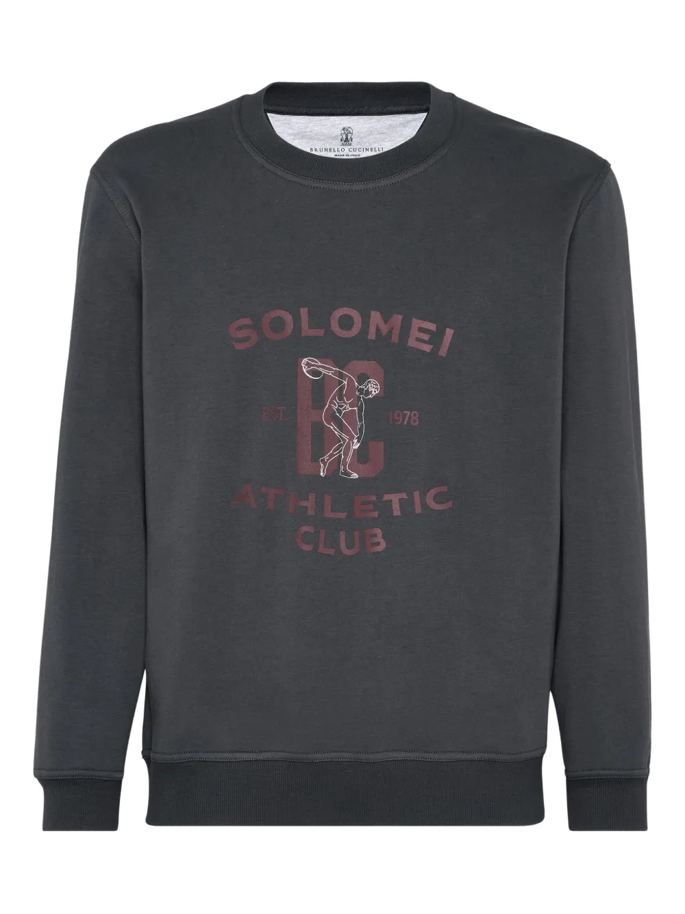 Brunello Cucinelli Solomei Athletic-Club sweater met print Grijs