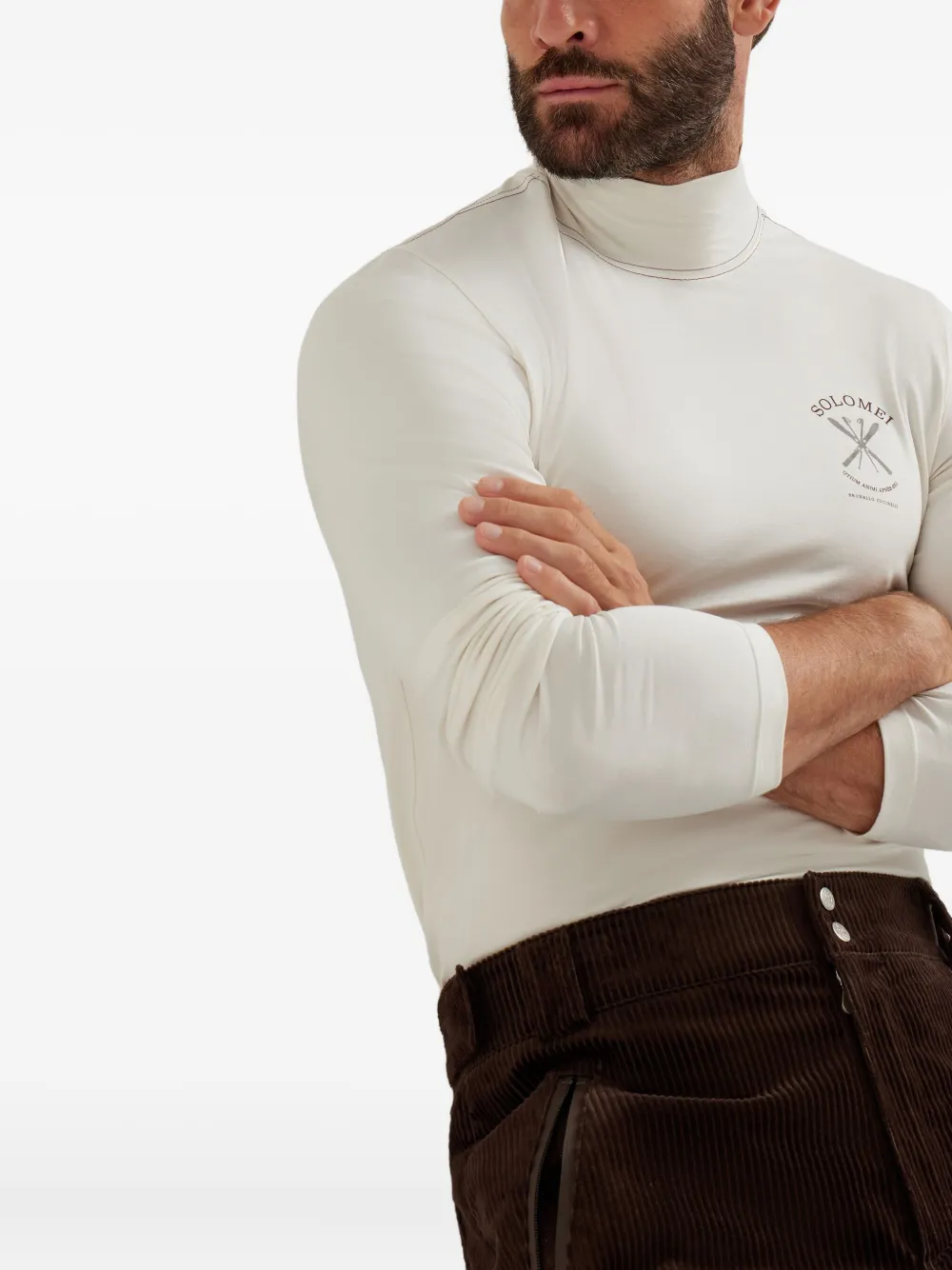 Brunello Cucinelli T-shirt met col en logo Wit