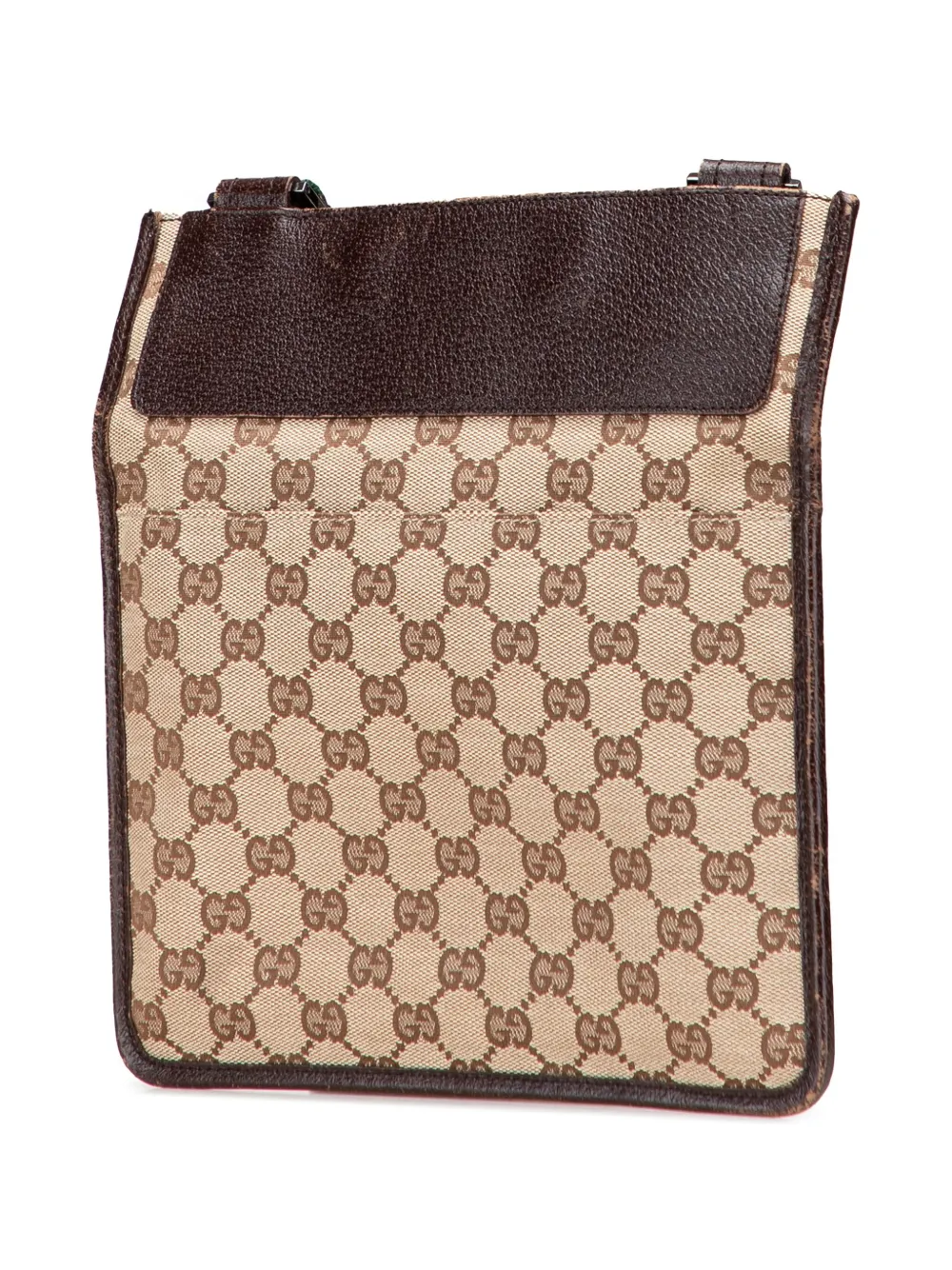 Pre-owned Gucci 2000-2015 Gg Canvas Web Crossbody Bag In Brown