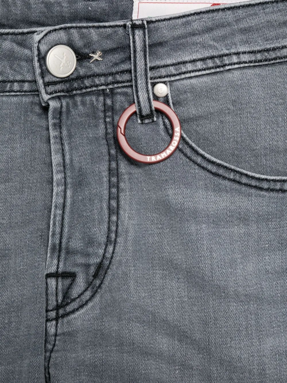Sartoria Tramarossa Jeans met vijf zakken en ringdetail Grijs