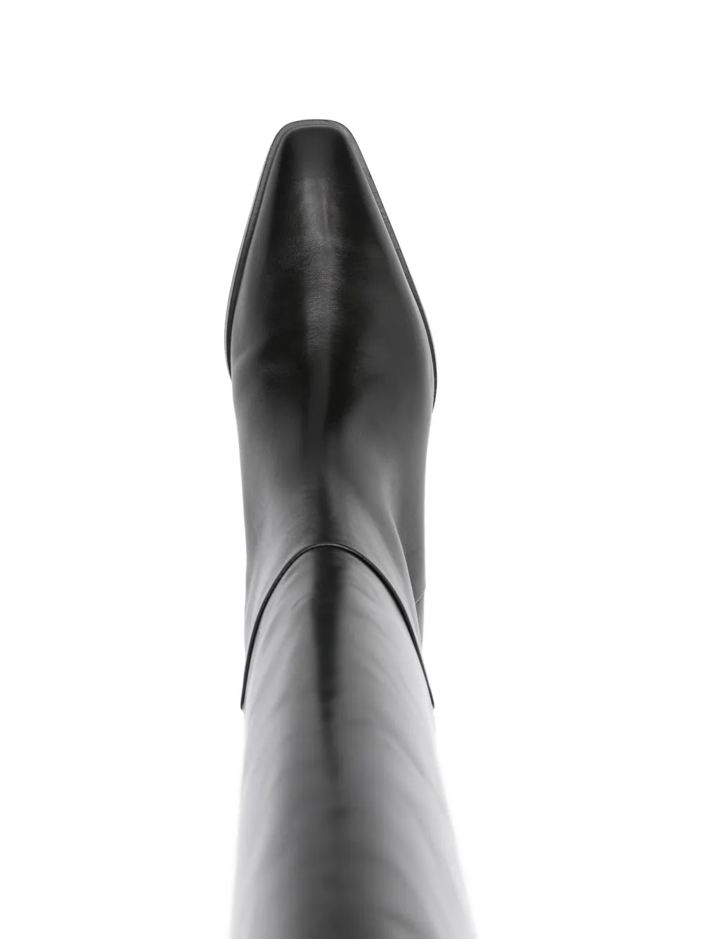 Aeyde 50mm Medea Leather Pointed-toe Knee-high Boots In Black
