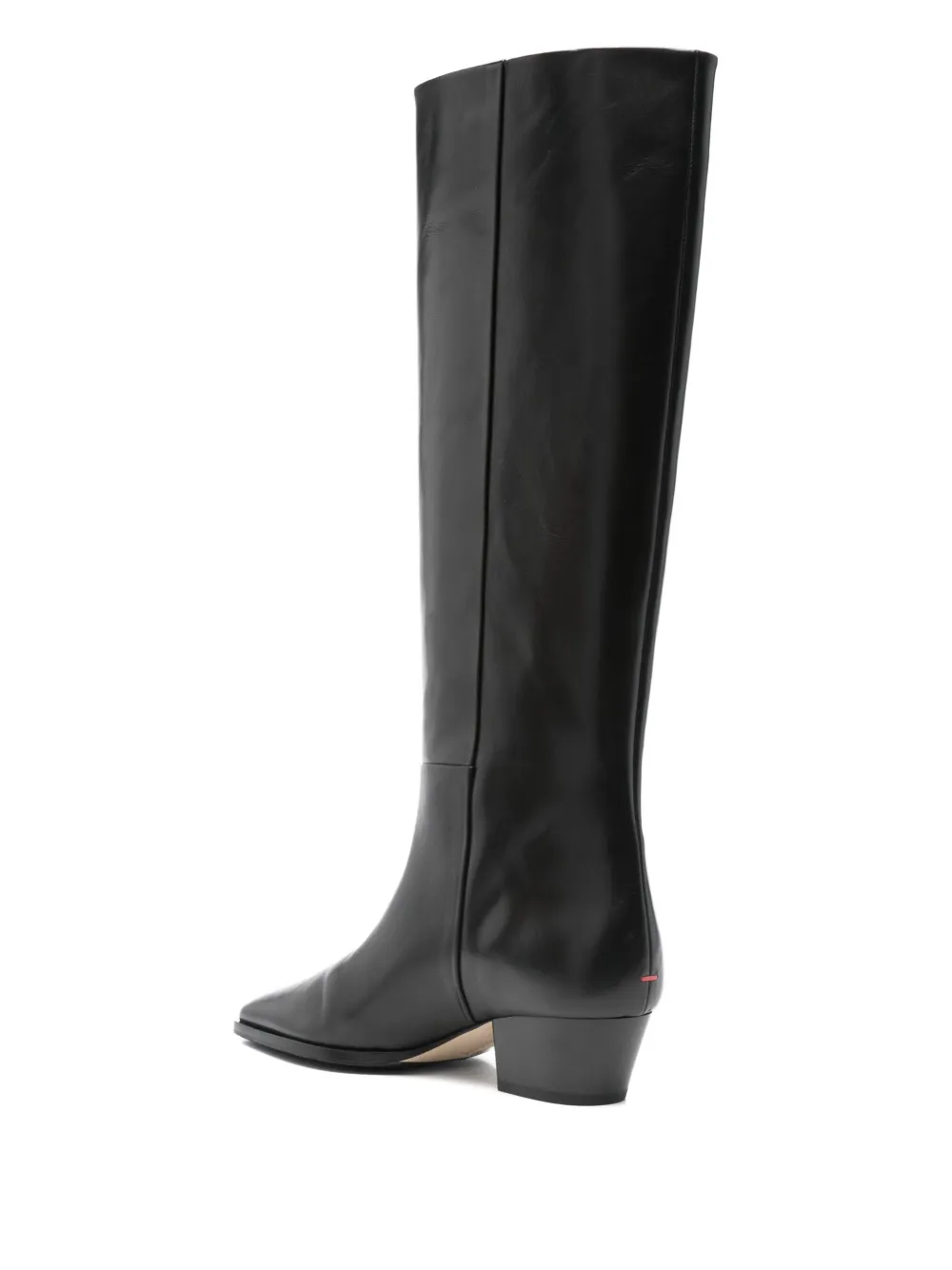 Aeyde 50mm Medea Leather Pointed-toe Knee-high Boots In Black