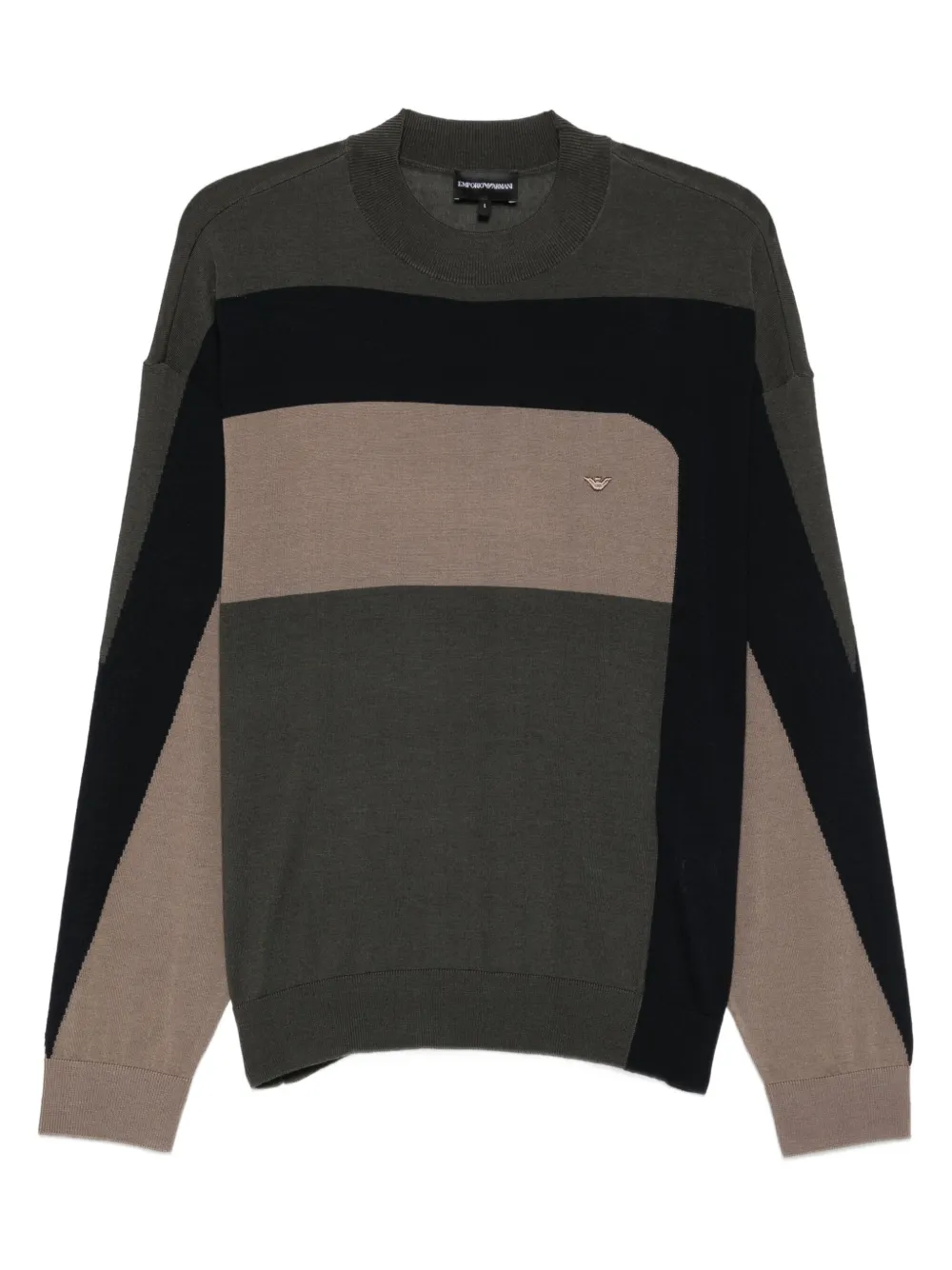 Emporio Armani panelled wool sweater | Green | Image 1