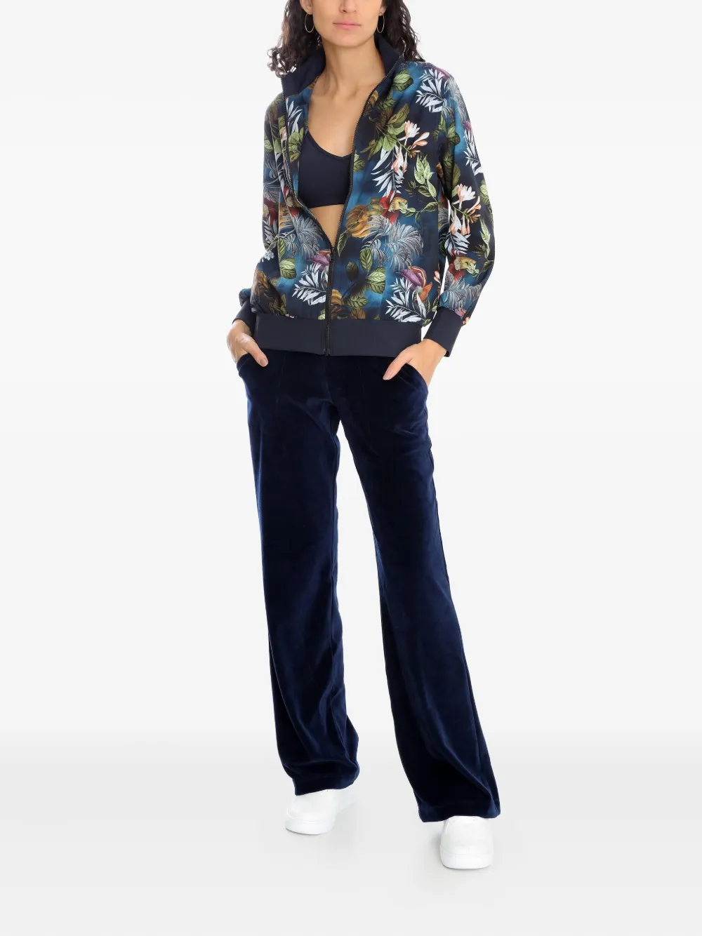 Lygia & Nanny Jack met bloemenprint en rits Blauw